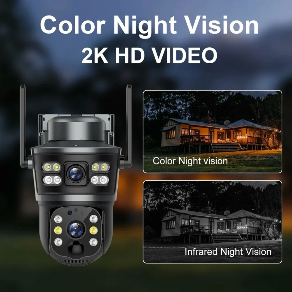 4G LTE Outdoor Security Camera with Solar Panel - Black